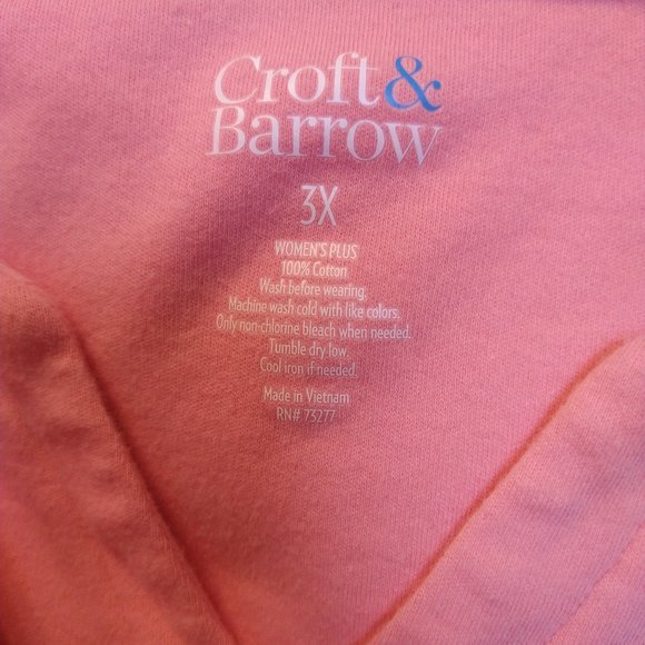 Croft and Barrow Soft Pink Short Sleeve T-Shirt - Picture 5 of 6
